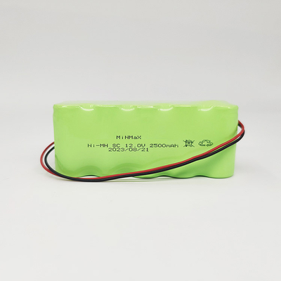 Baterai Ni-Mh Suhu Tinggi Paket Baterai 12V 2500mAh Pengisian &amp; Pengeluaran Suhu -20°C~+70°C