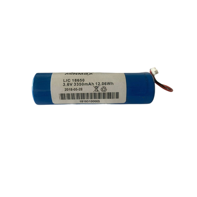 Baterai Li-ion sekunder 3350mAh 3.6V Baterai LIC 18650 dapat diisi ulang dengan PSM 1S1P untuk detektor logam dan lainnya